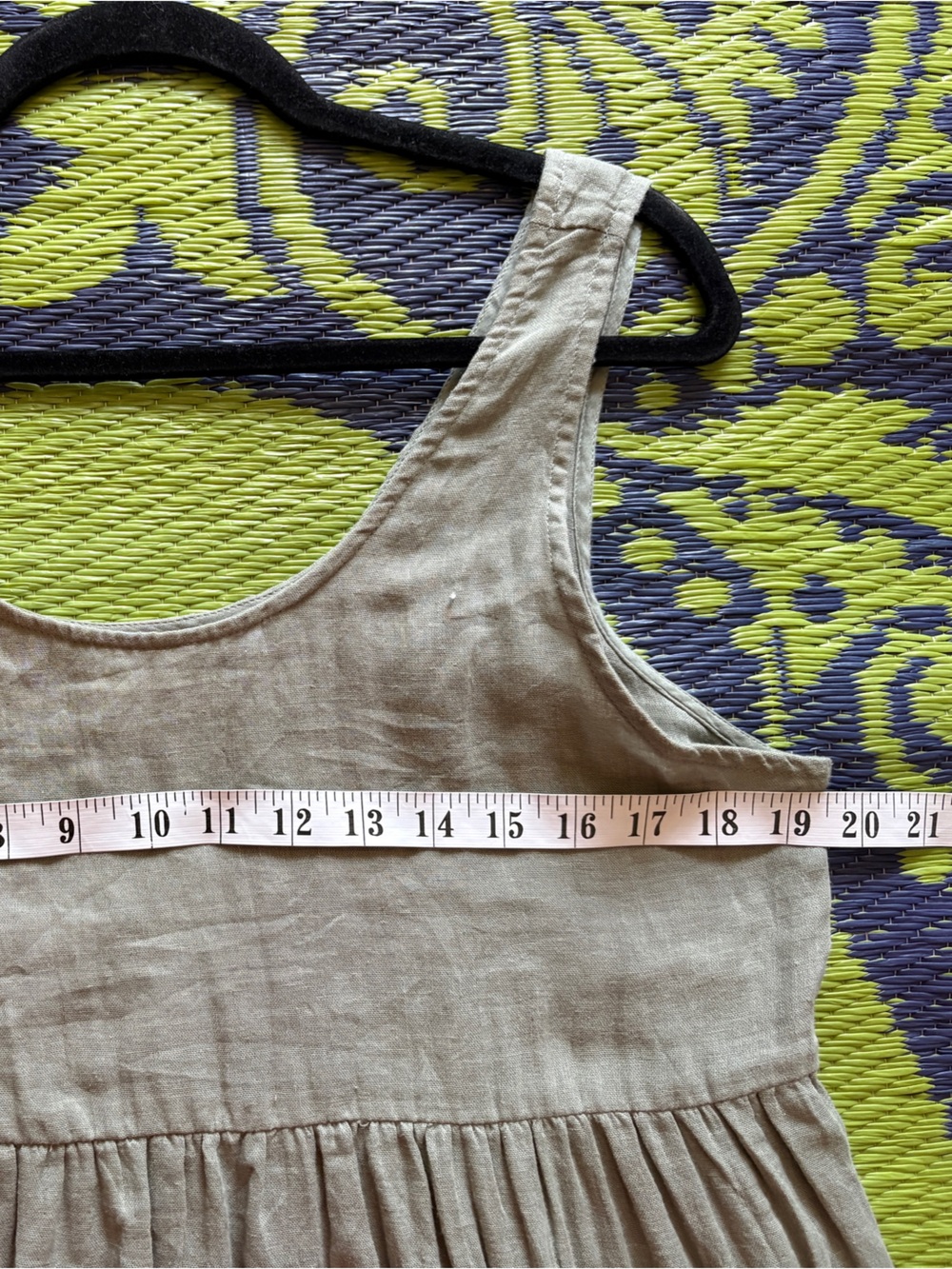 ICHI 100% Gauze Cotton MAXI DRESS Size Medium Sage Green Sleeveless Flowy Casual - Picture 9 of 10
